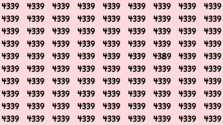 Can You Spot 4389 among 4339 in 30 Seconds? Explanation And Solution to the Optical Illusion