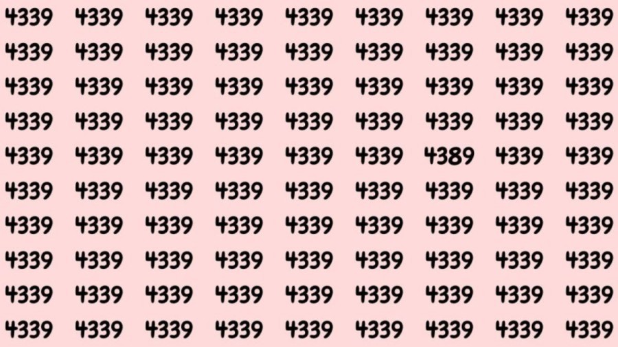Can You Spot 4389 among 4339 in 30 Seconds? Explanation And Solution to the Optical Illusion
