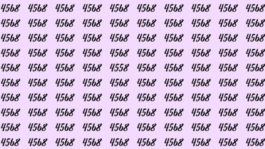 Can You Spot 4558 among 4568 in 30 Seconds? Explanation And Solution To The Optical Illusion