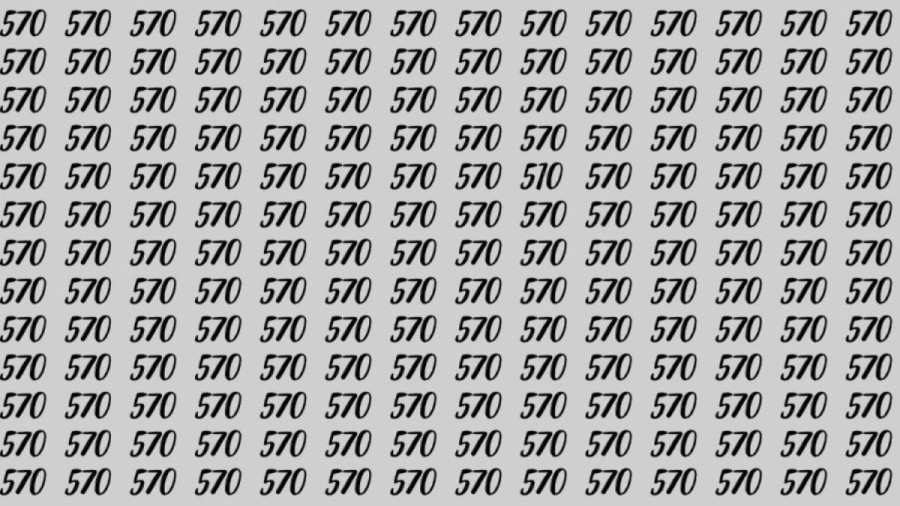 Can You Spot 510 among 570 in 30 Seconds? Explanation and Solution to the Optical Illusion