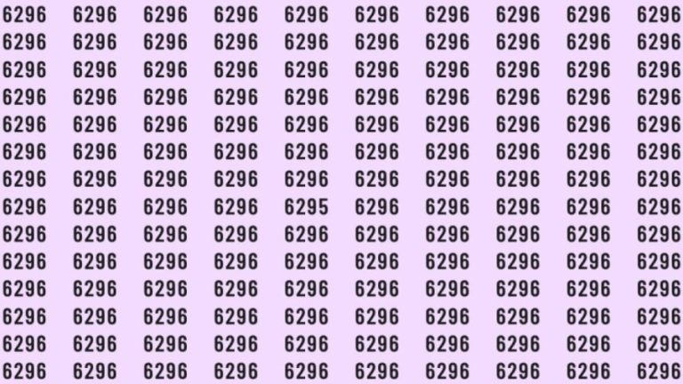 Can You Spot 6295 among 6296 in 15 Seconds? Explanation And Solution To The Optical Illusion