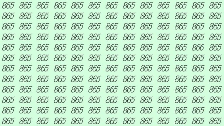 Can You Spot 866 among 865 in 30 Seconds? Explanation And Solution To The Optical Illusion