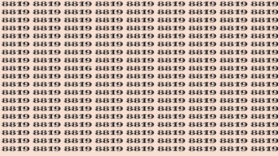 Can You Spot 8816 among 8819 in 10 Seconds? Explanation and Solution to the Optical Illusion