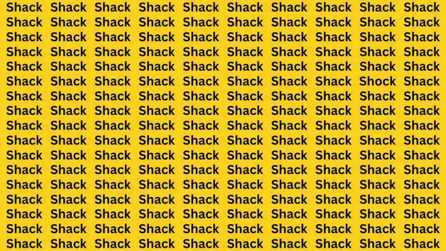 If you have Eagle Eyes Find the Word Shock among Shack in 15 Secs | Observation Brain Test