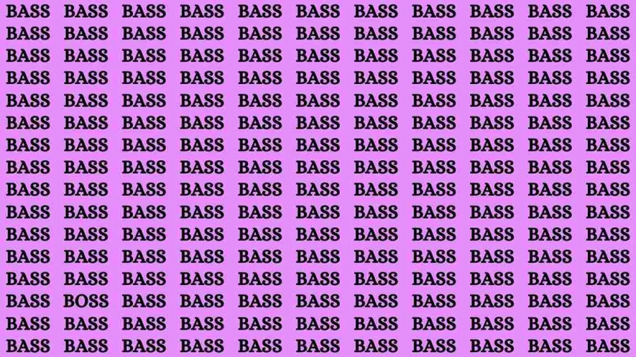 If you have Hawk Eyes Find the Word Boss among Bass in 15 Secs | Observation Brain Test