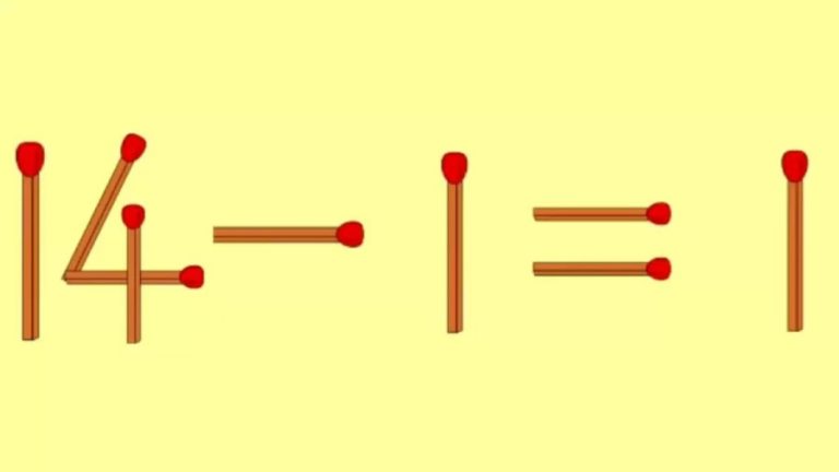 Matchstick Brain Teaser: 14-1=1 Fix The Equation By Moving 1 Stick | Matchstick Puzzle