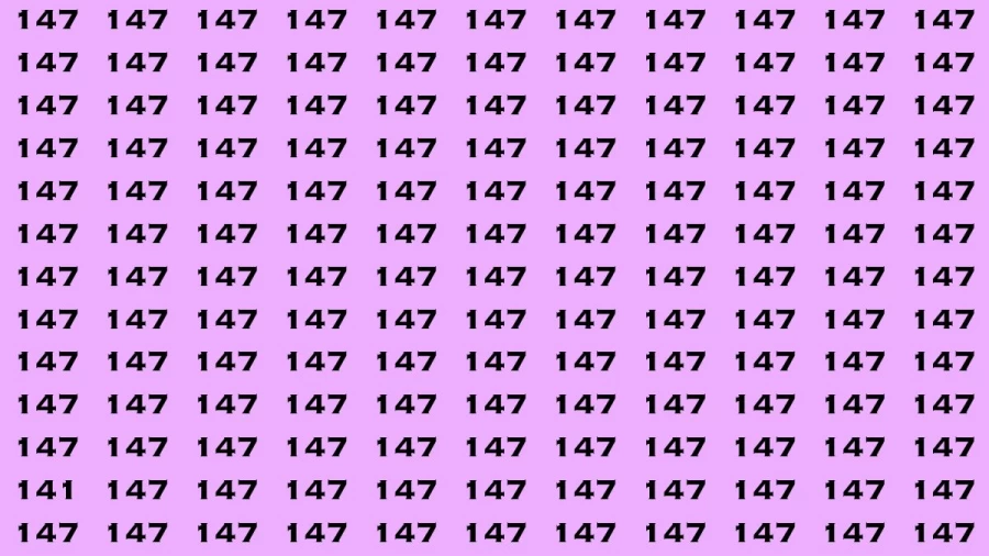 Observation Brain Teaser: If you have Keen Eyes Find the Number 141 among 147 in 15 Secs