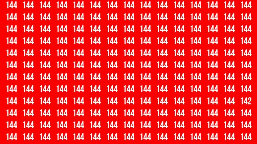Observation Brain Test : If you have Eagle Eyes Find the Number 142 among 144 in 12 Secs