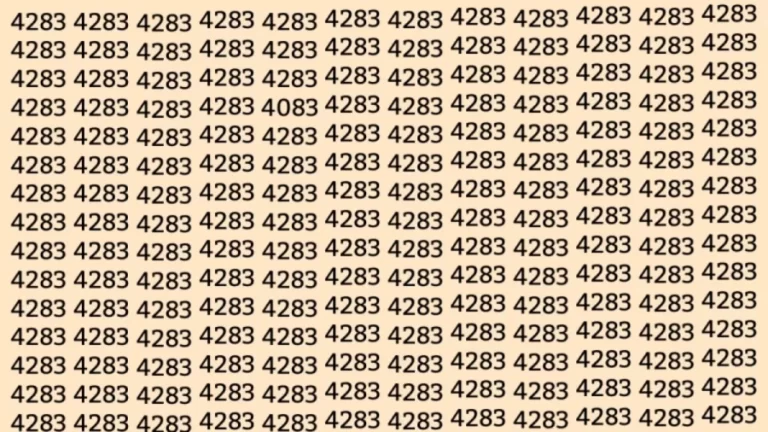 Observation Skill Test: Can you find 4083 among 4283 in 12 Seconds? Explanation and Solution to the Optical Illusion