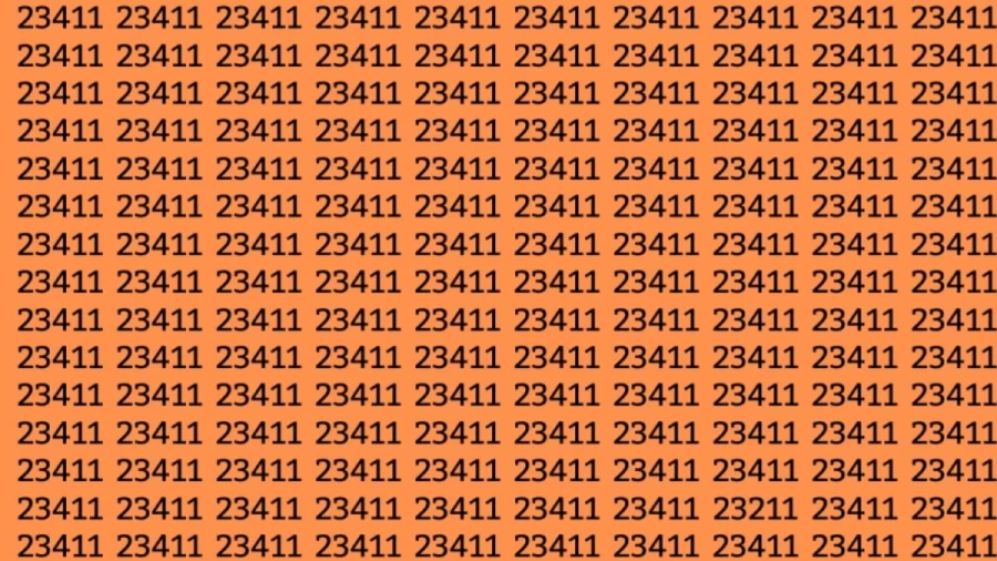 Observation Skill Test: Can you find the Number 23211 among 23411 in 12 Seconds?