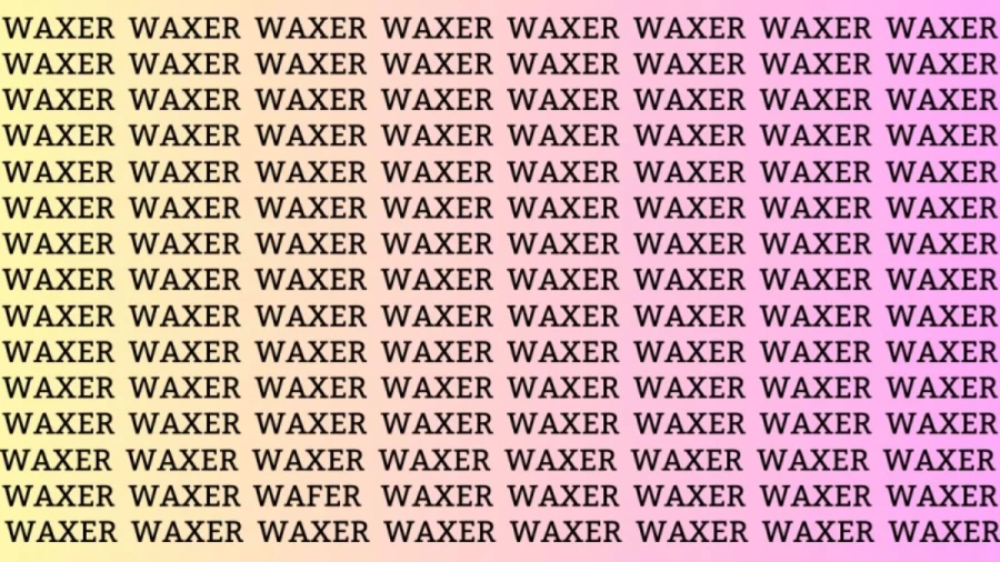 Observation Skill Test: Can you find the Word WAFER in 10 Seconds?