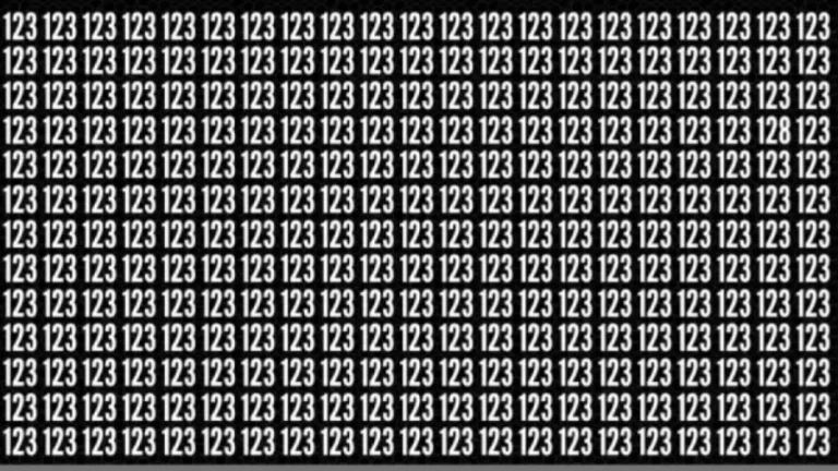 Observation Skill Test: Can you find the number 128 among 123 in 10 seconds?