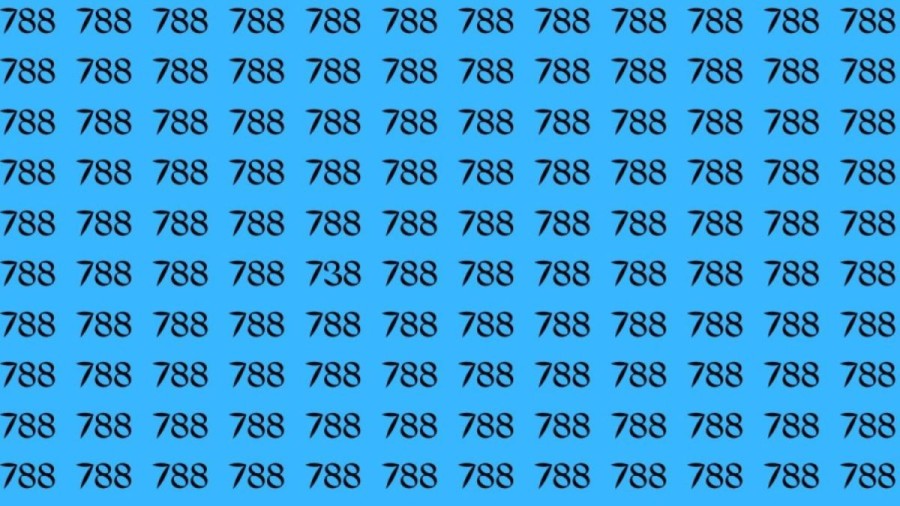 Observation Skill Test: Can you find the number 738 among 788 in 10 seconds?