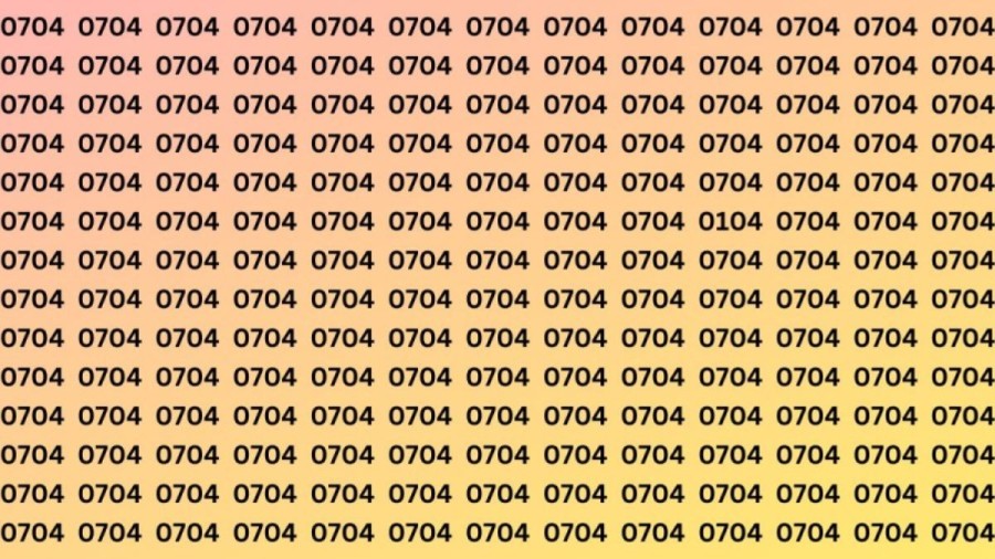 Observation Skills Test: Can you find the number 0704 among 0104 in 15 seconds?