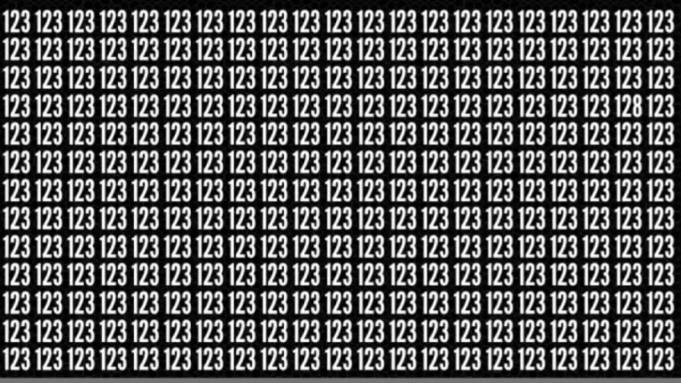 Observation Skills Test: Can you find the number 128 among 123 in 15 seconds?