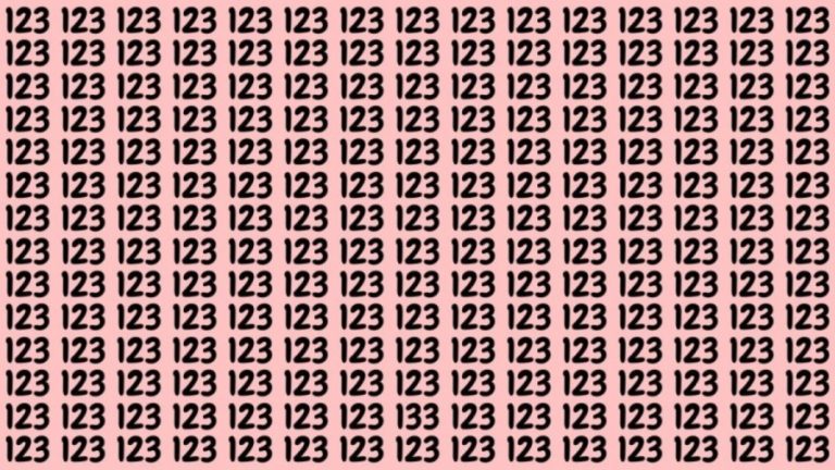 Observation Skills Test: Can you find the number 133 among 123 in 10 seconds?