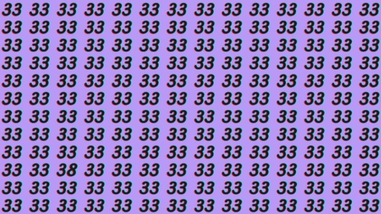 Observation Skills Test: Can you find the number 38 among 33 in 10 seconds?