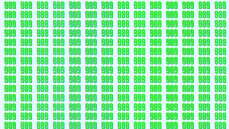 Observation Skills Test: Can you find the number 969 among 989 in 10 seconds?