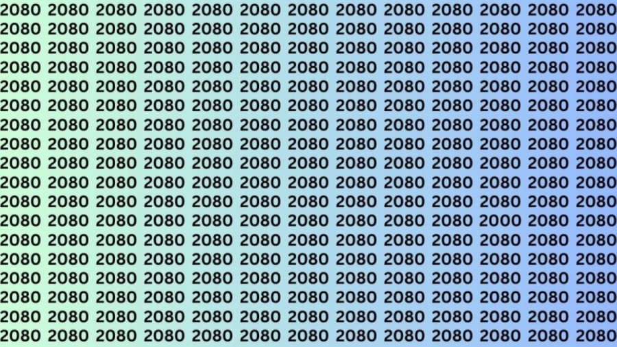 Observation Skills Test: If you Sharp Eyes find the Number 2000 among 2080 in 16 seconds?