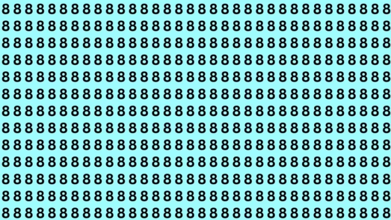 Optical Illusion Brain Test: If you have 50/50 vision find 3 among 8s in 15 seconds?