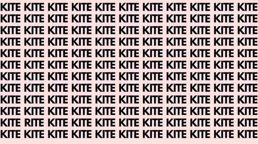 Optical Illusion Brain Test: If you have Eagle Eyes find the Word Rite among Kite in 20 Secs