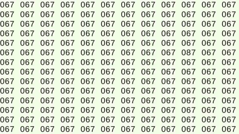 Optical Illusion: Can you find 087 among 067 in 15 Seconds? Explanation and Solution to the Optical Illusion