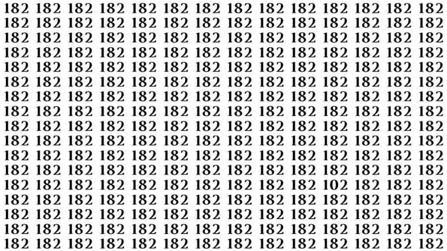 Optical Illusion: Can you find 102 among 182 in 8 Seconds? Explanation and Solution to the Optical Illusion