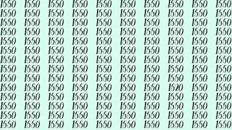 Optical Illusion: Can you find 1520 among 1550 in 10 Seconds? Explanation and Solution to the Optical Illusion