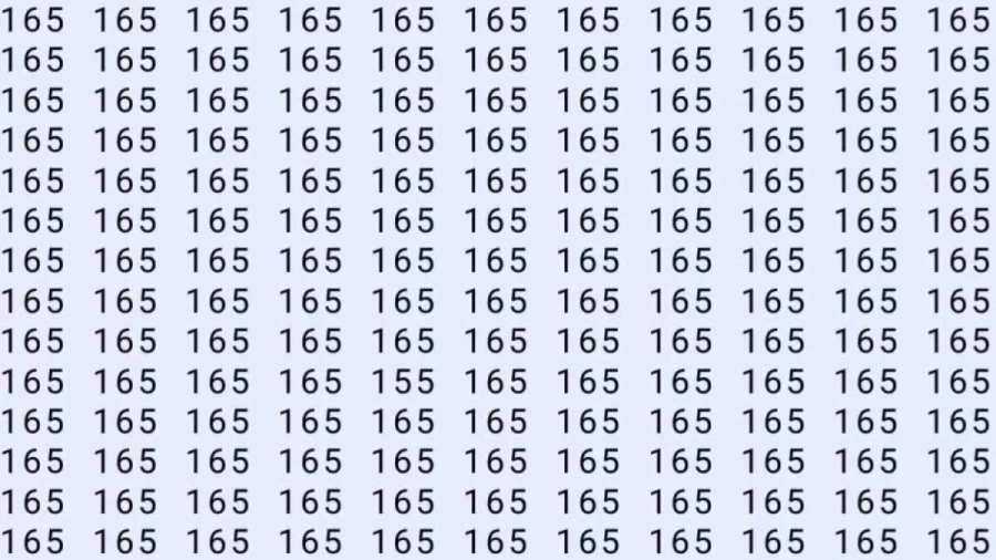 Optical Illusion: Can you find 155 among 165 in 8 Seconds? Explanation and Solution to the Optical Illusion