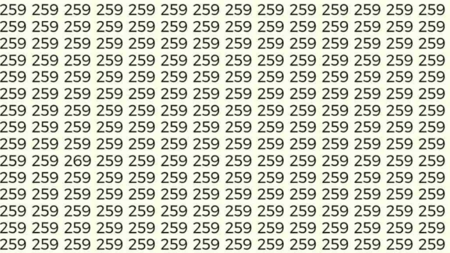 Optical Illusion: Can you find 269 among 259 in 7 Seconds? Explanation and Solution to the Optical Illusion