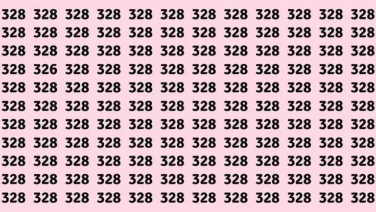 Optical Illusion: Can you find 326 among 328 in 10 Seconds? Explanation and Solution to the Optical Illusion