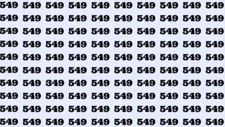 Optical Illusion: Can you find 349 among 549 in 5 Seconds? Explanation and Solution to the Optical Illusion