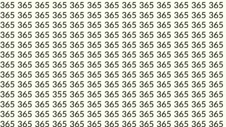 Optical Illusion: Can you find 355 among 365 in 10 Seconds? Explanation and Solution to the Optical Illusion