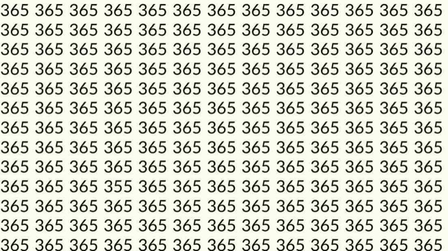 Optical Illusion: Can you find 355 among 365 in 8 Seconds? Explanation and Solution to the Optical Illusion