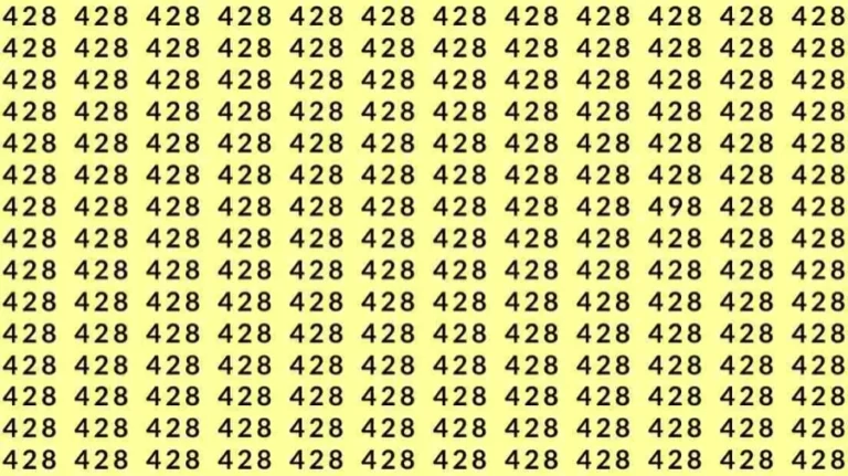 Optical Illusion: Can you find 498 among 428 in 8 Seconds? Explanation and Solution to the Optical Illusion