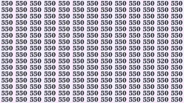 Optical Illusion: Can you find 520 among 550 in 10 Seconds? Explanation and Solution to the Optical Illusion