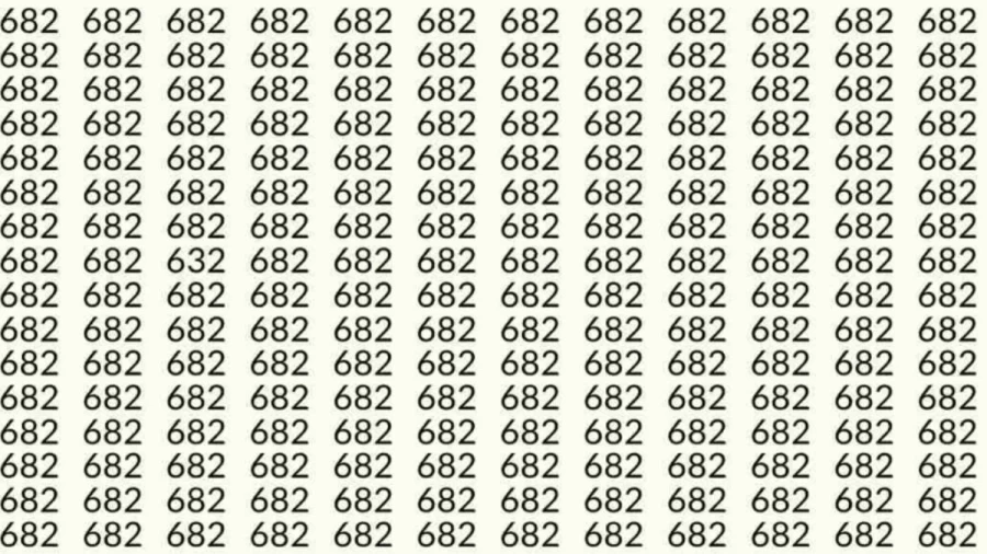 Optical Illusion: Can you find 632 among 682 in 12 Seconds? Explanation and Solution to the Optical Illusion