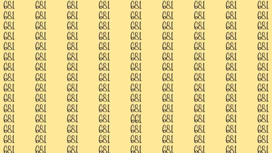 Optical Illusion: Can you find 661 among 681 in 8 Seconds? Explanation and Solution to the Optical Illusion