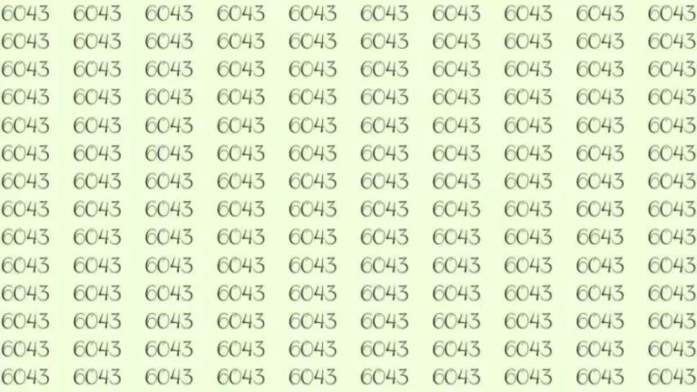 Optical Illusion: Can you find 6643 among 6043 in 8 Seconds? Explanation and Solution to the Optical Illusion