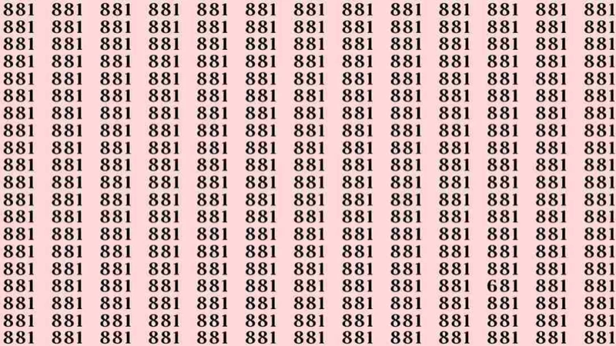 Optical Illusion: Can you find 681 among 881 in 8 Seconds? Explanation and Solution to the Optical Illusion