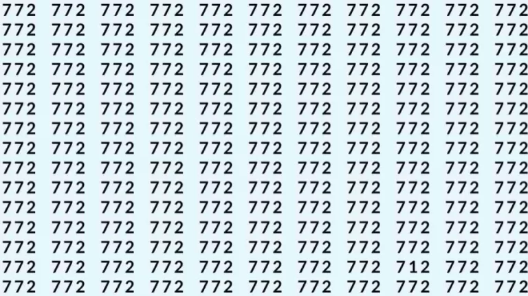 Optical Illusion: Can you find 712 among 772 in 15 Seconds? Explanation and Solution to the Optical Illusion