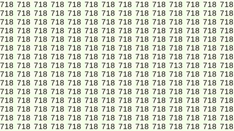 Optical Illusion: Can you find 713 among 718 in 10 Seconds? Explanation and Solution to the Optical Illusion