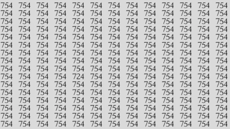 Optical Illusion: Can you find 724 among 754 in 15 Seconds? Explanation and Solution to the Optical Illusion