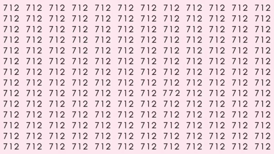 Optical Illusion: Can you find 772 among 712 in 15 Seconds? Explanation and Solution to the Optical Illusion