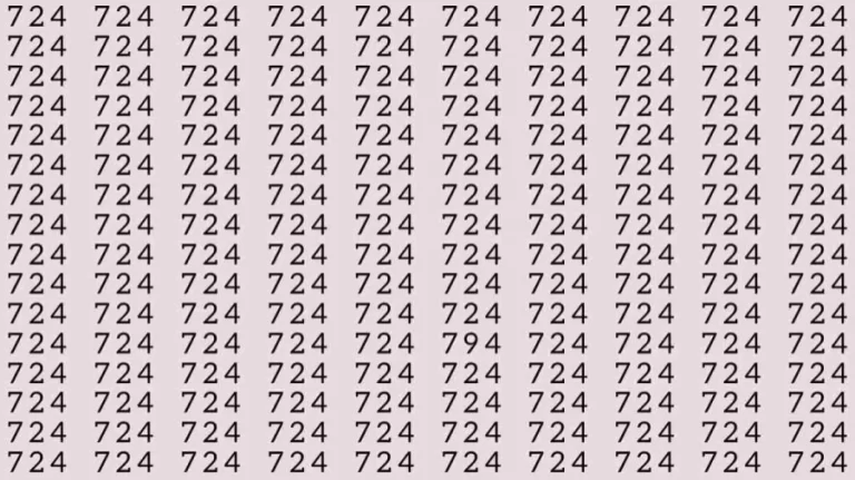 Optical Illusion: Can you find 794 among 724 in 10 Seconds? Explanation and Solution to the Optical Illusion