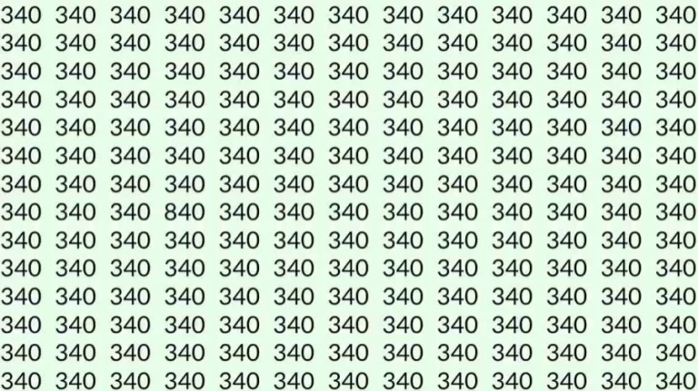 Optical Illusion: Can you find 840 among 340 in 8 Seconds? Explanation and Solution to the Optical Illusion