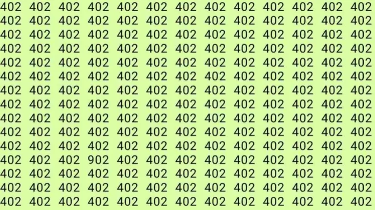 Optical Illusion: Can you find 902 among 402 in 8 Seconds? Explanation and Solution to the Optical Illusion