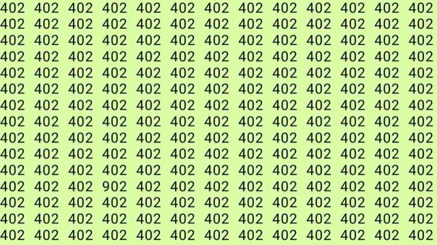 Optical Illusion: Can you find 902 among 402 in 8 Seconds? Explanation and Solution to the Optical Illusion