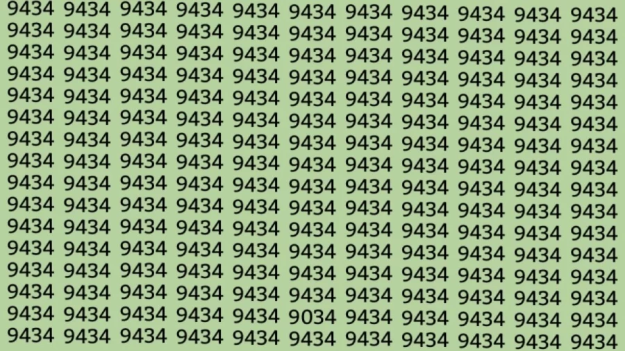 Optical Illusion: Can you find the Number 9034 among 9434 in 10 Seconds?