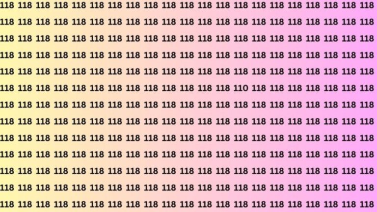 Optical Illusion: Can you find the number 110 among 118 in 10 seconds?